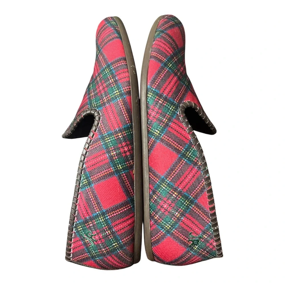Jack Rogers Plaid Loafers Sz 10 Mens Red Tartan Preppy Slip On Shoes Christmas